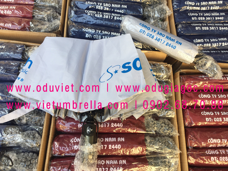 xưởng sản xuất ô dù cầm tay in logo quảng cáo